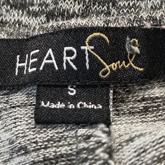 Heart Soul Top Womens Size Small Gray Stretch Strappy 3/4 Sleeves Puckered Waist - Picture 6 of 6